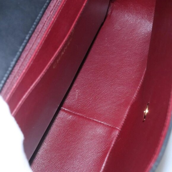 CHANEL Big Matelasse 34 Single Flap Chain Bag Lamb Skin Black CC Auth nb349AM - Picture 10 of 16